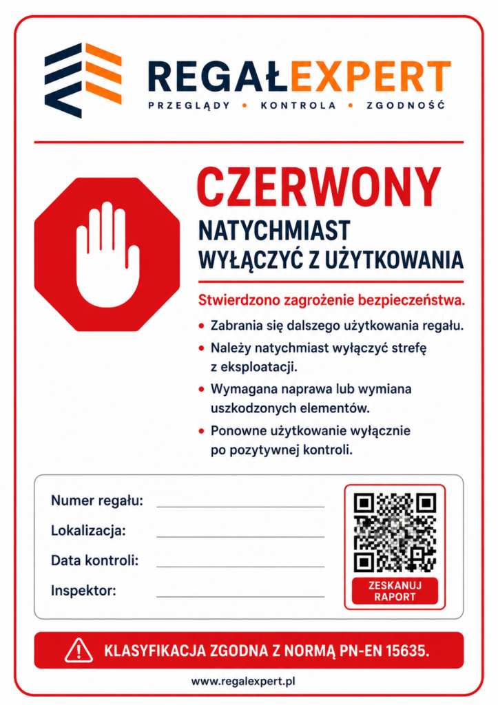 etykieta bezpieczeństwa klasa przemysłowa czerwony