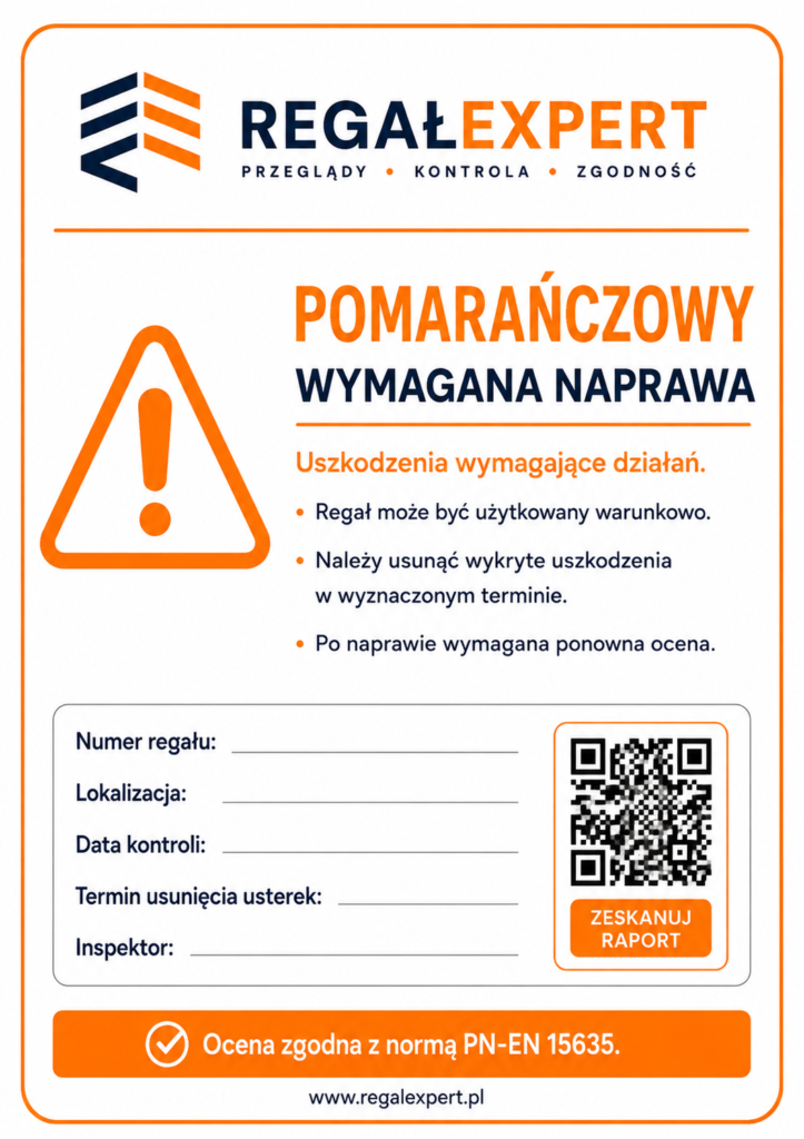 etykieta bezpieczeństwa klasa przemysłowa pomarańczowy