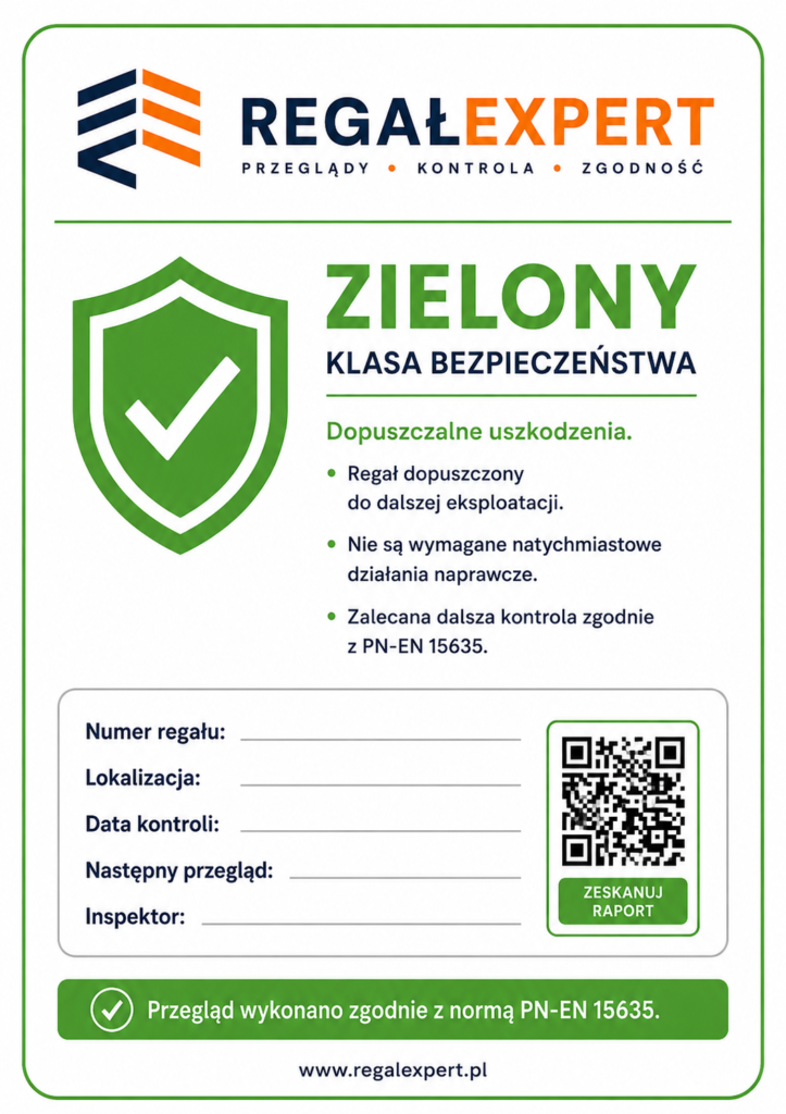 etykieta bezpieczeństwa klasa przemysłowa zielony